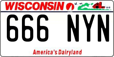 WI license plate 666NYN
