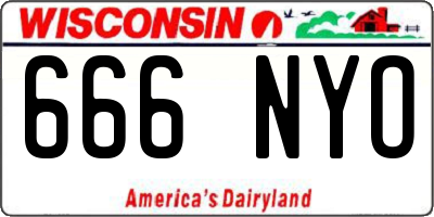 WI license plate 666NYO
