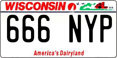 WI license plate 666NYP