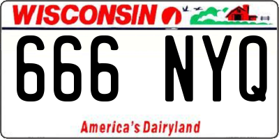 WI license plate 666NYQ