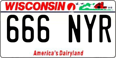 WI license plate 666NYR