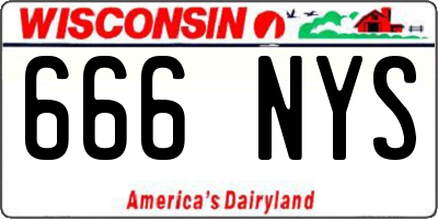 WI license plate 666NYS