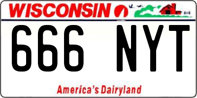 WI license plate 666NYT