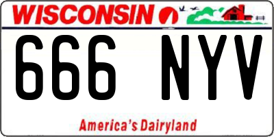 WI license plate 666NYV
