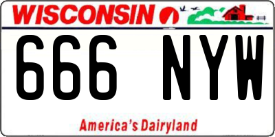 WI license plate 666NYW