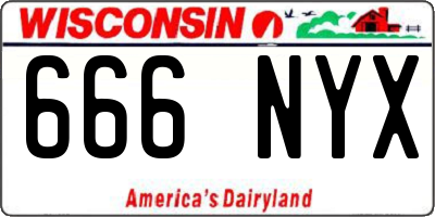 WI license plate 666NYX