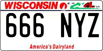 WI license plate 666NYZ