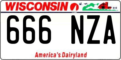 WI license plate 666NZA