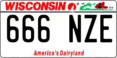 WI license plate 666NZE