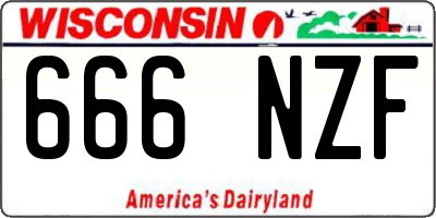 WI license plate 666NZF