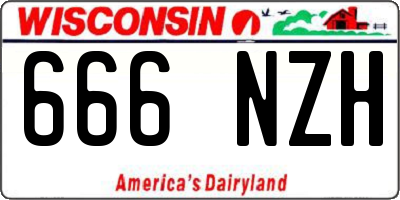 WI license plate 666NZH