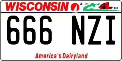 WI license plate 666NZI