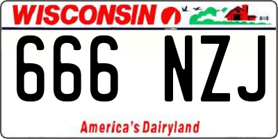 WI license plate 666NZJ