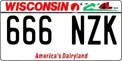 WI license plate 666NZK