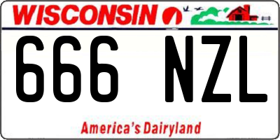 WI license plate 666NZL