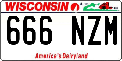 WI license plate 666NZM