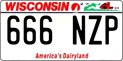 WI license plate 666NZP