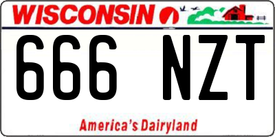 WI license plate 666NZT