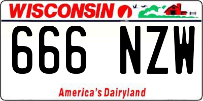 WI license plate 666NZW
