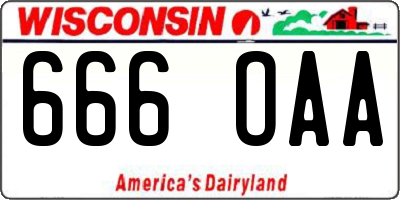 WI license plate 666OAA
