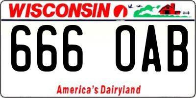 WI license plate 666OAB