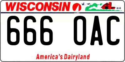 WI license plate 666OAC
