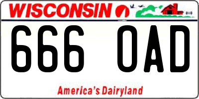 WI license plate 666OAD
