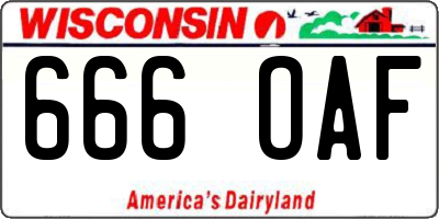 WI license plate 666OAF