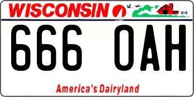WI license plate 666OAH