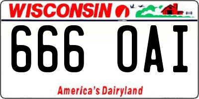 WI license plate 666OAI