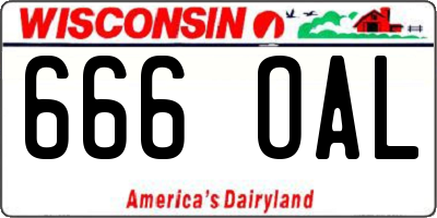 WI license plate 666OAL