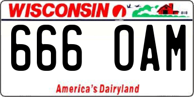 WI license plate 666OAM