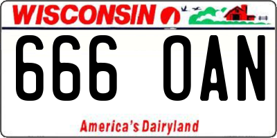 WI license plate 666OAN