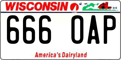 WI license plate 666OAP