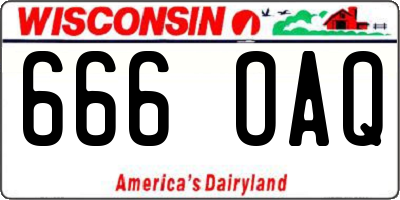 WI license plate 666OAQ