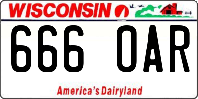 WI license plate 666OAR