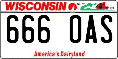 WI license plate 666OAS