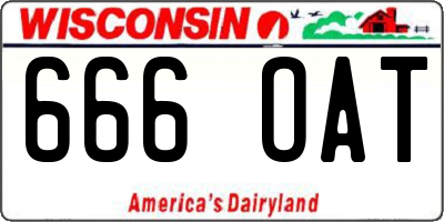 WI license plate 666OAT