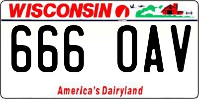WI license plate 666OAV