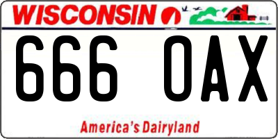 WI license plate 666OAX