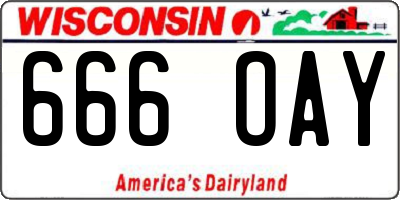 WI license plate 666OAY