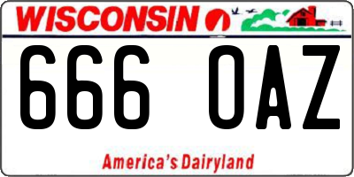 WI license plate 666OAZ