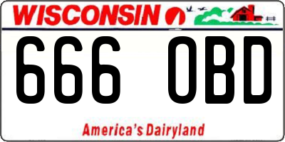WI license plate 666OBD