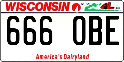 WI license plate 666OBE