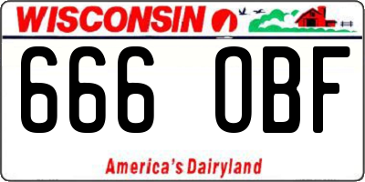 WI license plate 666OBF