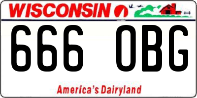 WI license plate 666OBG