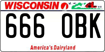 WI license plate 666OBK