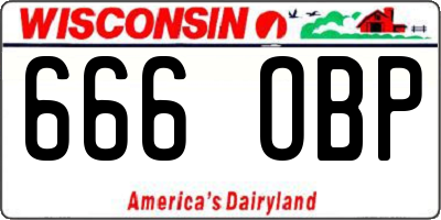 WI license plate 666OBP