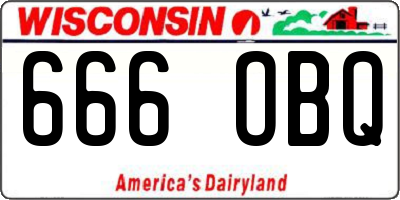 WI license plate 666OBQ