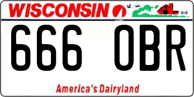 WI license plate 666OBR